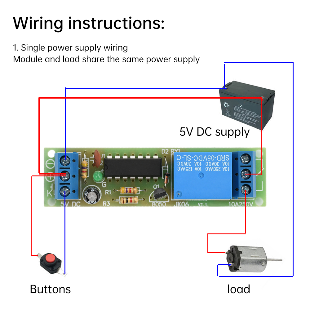 Shelly Relay Module - Modulo relè flip-flop DC 5V Interruttore