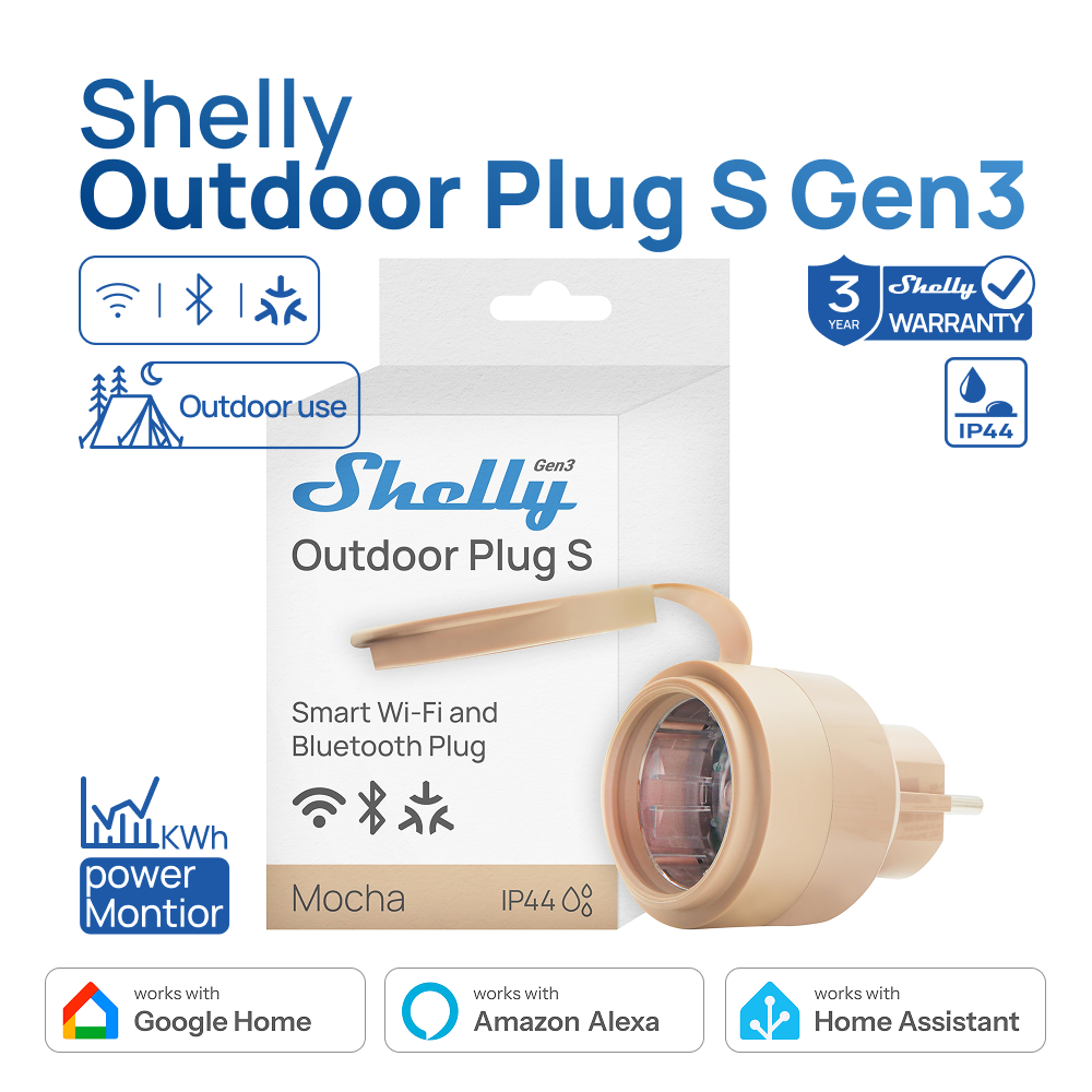 Shelly Relay Module - Shelly Outdoor Plug S Gen3 Misuratore
