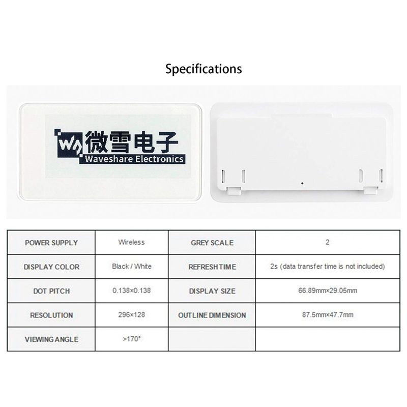 Waveshare Display E-Ink Wirele - Display Epaper 2.9 recensione e prezzo