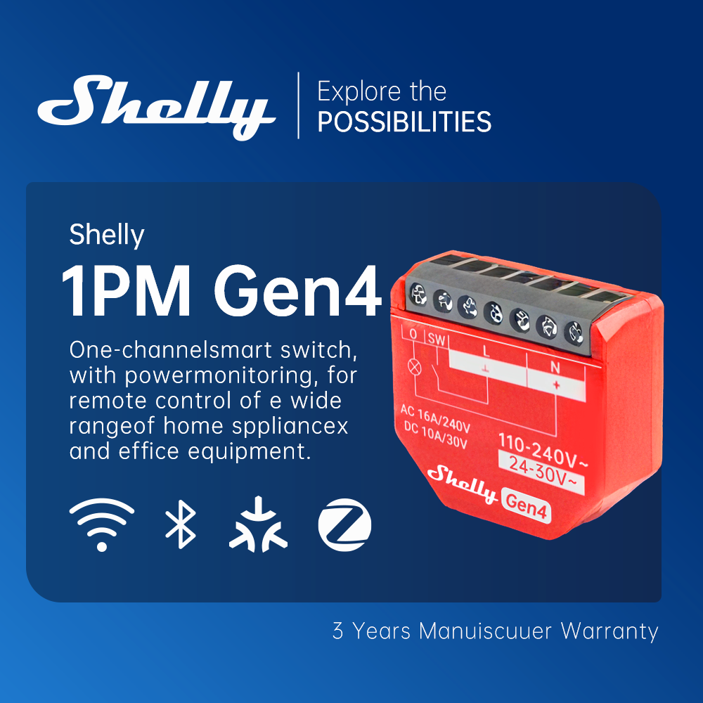 Shelly 1PM Gen4 Zigbee Disposi - Shelly Relay Module recensione e prezzo